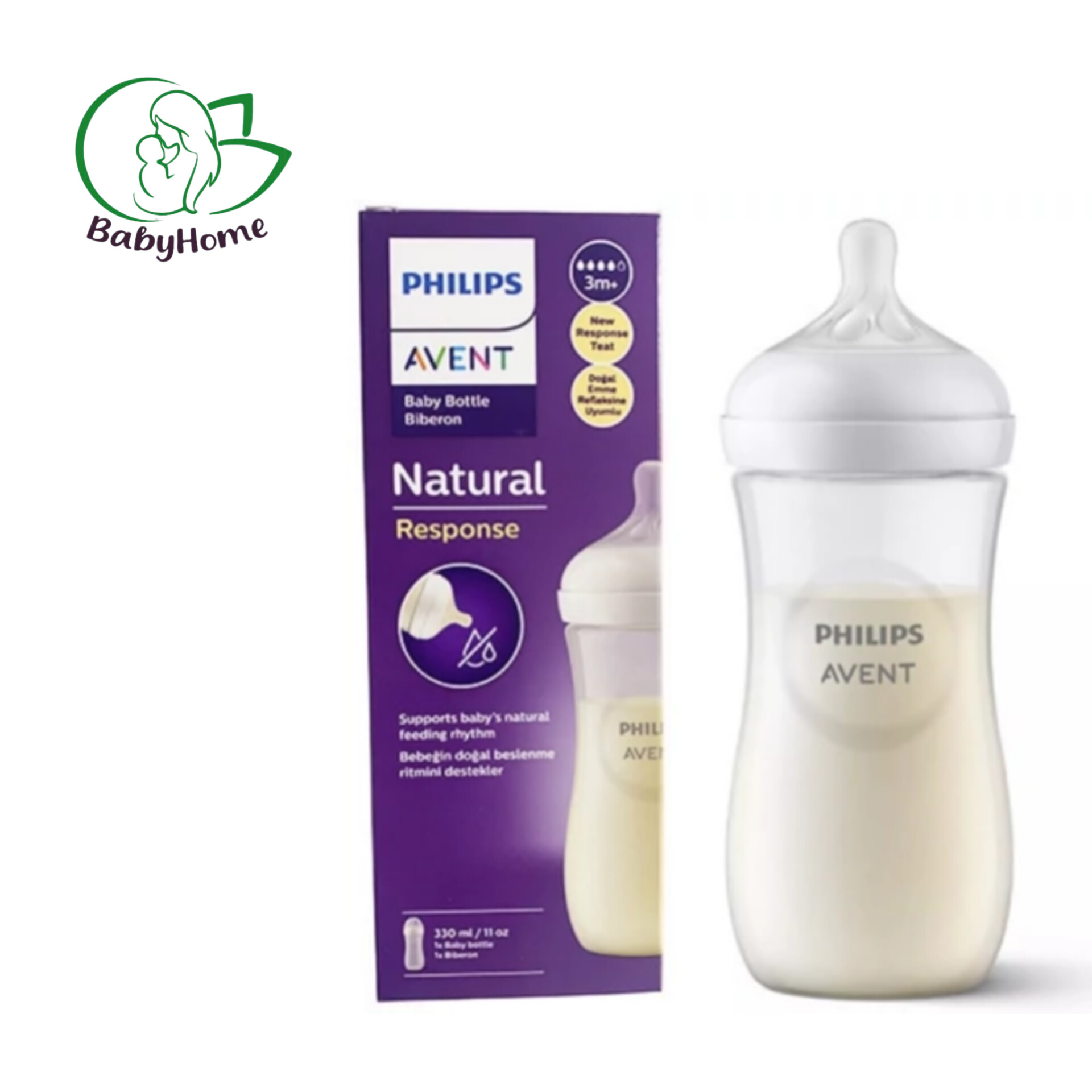 شیشه شیر نچرال طلقی 330 میلی لیتر فیلیپس اونت «philips avent»