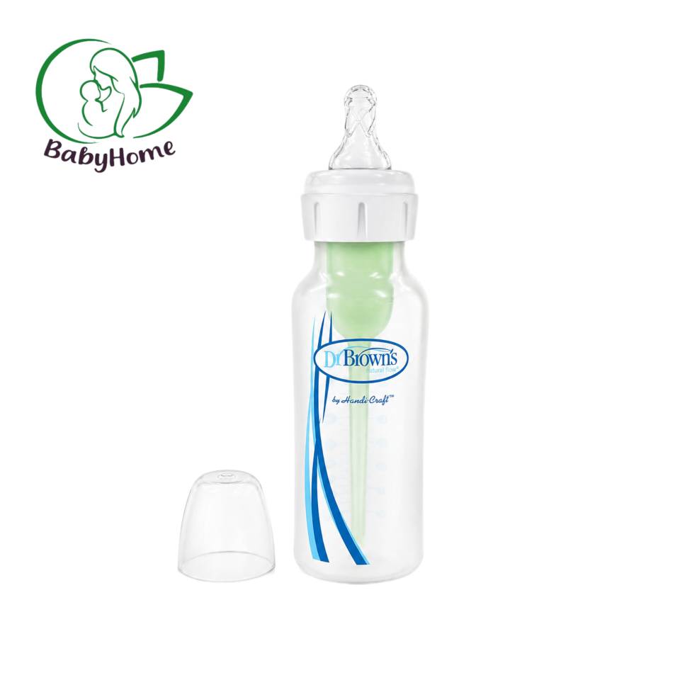 شیشه شیر طلقی 250 میل باریک آپشن پلاس دکتر براون Dr Brown’s